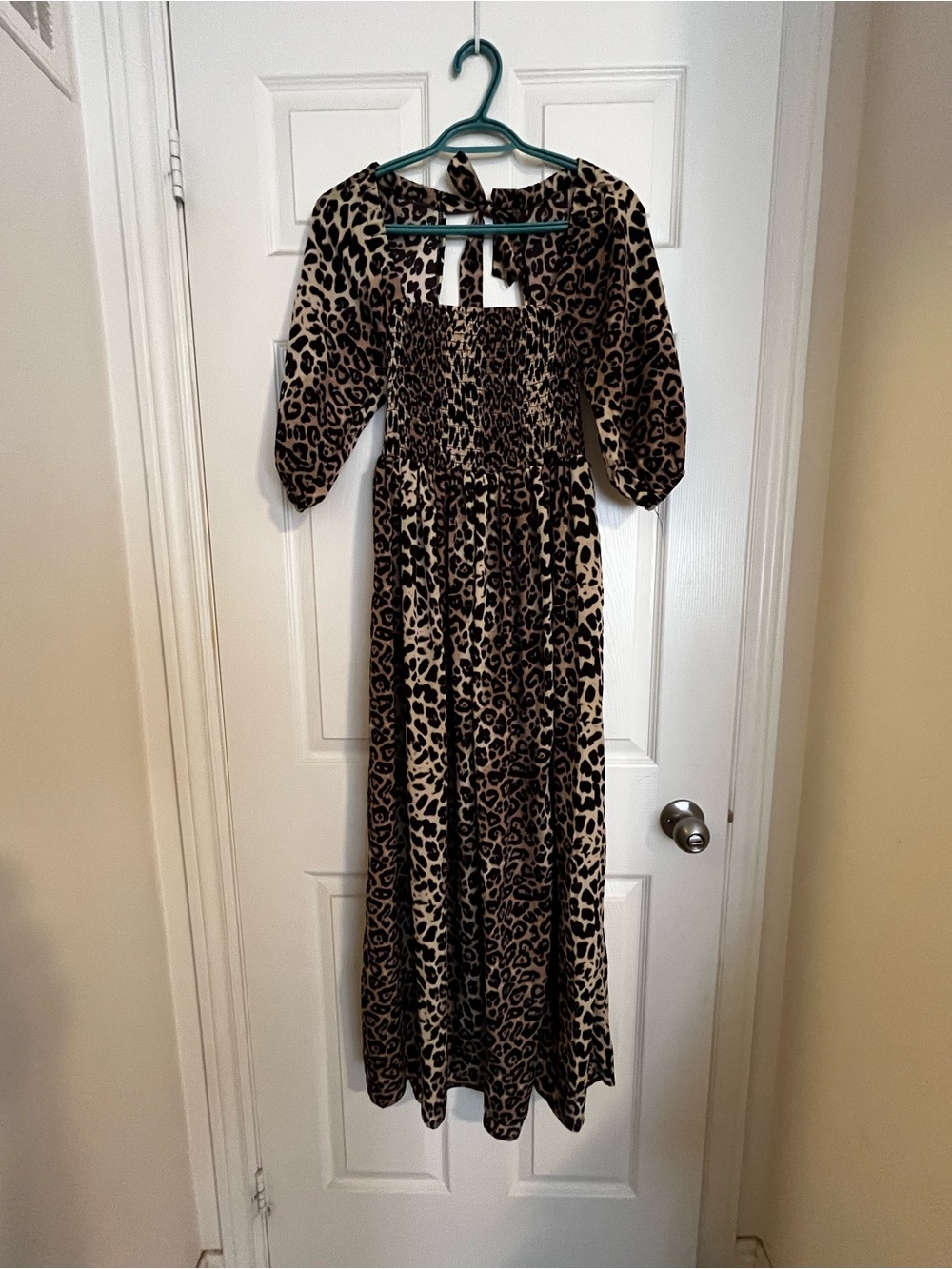 Leopard Print Maxi Dress in Brown and Black